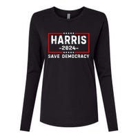 Kamala Harris Harris 2024 Us Flag Democratic President Womens Cotton Relaxed Long Sleeve T-Shirt