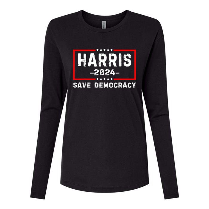 Kamala Harris Harris 2024 Us Flag Democratic President Womens Cotton Relaxed Long Sleeve T-Shirt