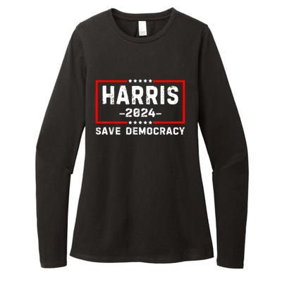 Kamala Harris Harris 2024 Us Flag Democratic President Womens CVC Long Sleeve Shirt