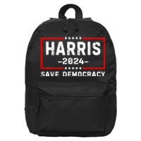 Kamala Harris Harris 2024 Us Flag Democratic President 16 in Basic Backpack