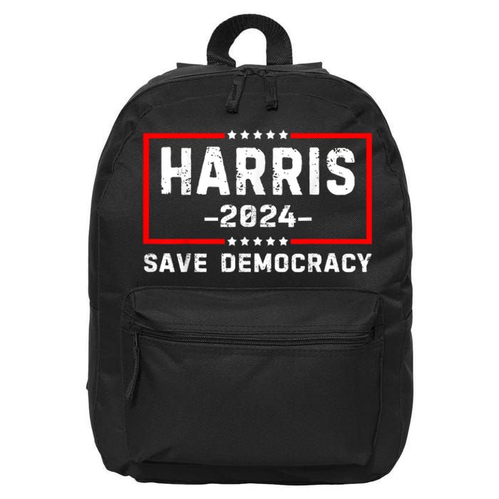 Kamala Harris Harris 2024 Us Flag Democratic President 16 in Basic Backpack