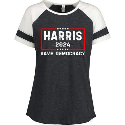 Kamala Harris Harris 2024 Us Flag Democratic President Enza Ladies Jersey Colorblock Tee