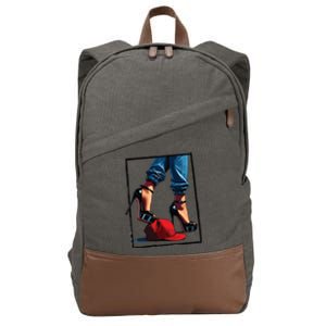 Kamala Harris Heels Stepping On Maga Hat Cotton Canvas Backpack