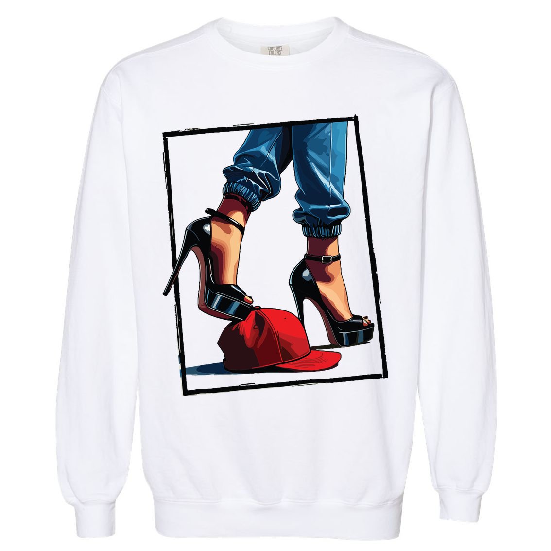 Kamala Harris Heels Stepping On Maga Hat Garment-Dyed Sweatshirt