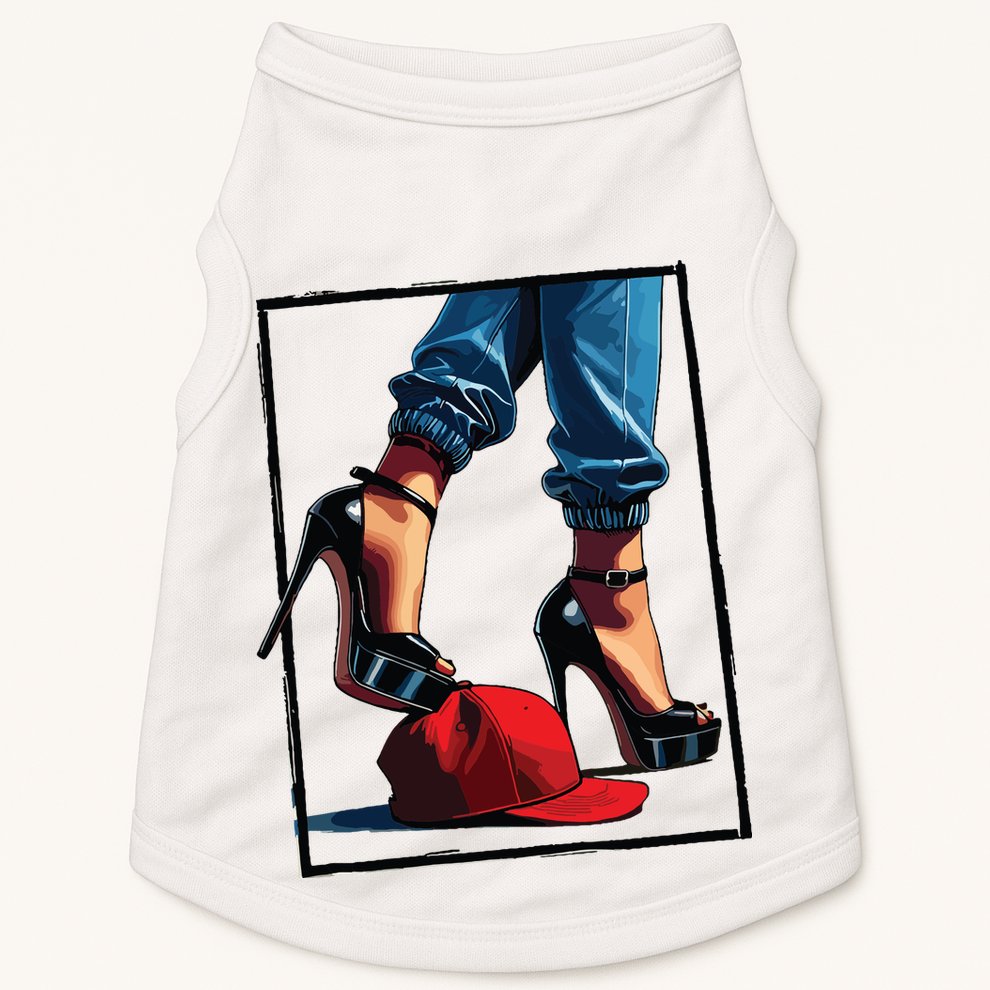 Kamala Harris Heels Stepping On Maga Hat Doggie Tank