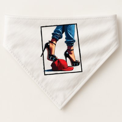 Kamala Harris Heels Stepping On Maga Hat USA-Made Doggie Bandana