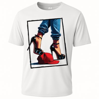 Kamala Harris Heels Stepping On Maga Hat Performance Shirt
