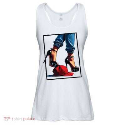 Kamala Harris Heels Stepping On Maga Hat Ladies Essential Flowy Tank