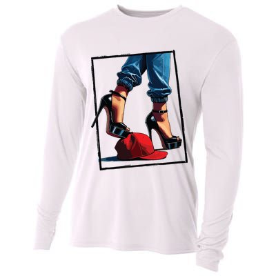 Kamala Harris Heels Stepping On Maga Hat Cooling Performance Long Sleeve Crew