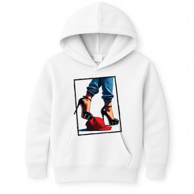 Kamala Harris Heels Stepping On Maga Hat Kids Hoodie