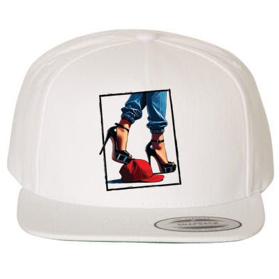 Kamala Harris Heels Stepping On Maga Hat Wool Snapback Cap