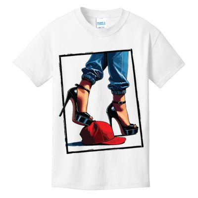 Kamala Harris Heels Stepping On Maga Hat Kids T-Shirt