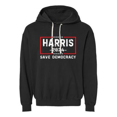 Kamala Harris Harris 2024 Us Flag Democratic President Garment-Dyed Fleece Hoodie