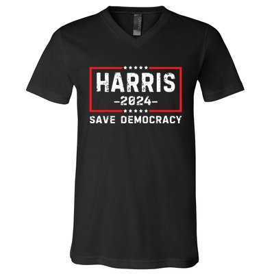 Kamala Harris Harris 2024 Us Flag Democratic President V-Neck T-Shirt