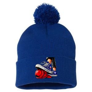 Kamala Harris High Heels Stepping On Red Maga Hat WeRe Not Going Back Vote For Pom Pom 12in Knit Beanie