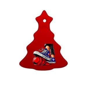 Kamala Harris High Heels Stepping On Red Maga Hat WeRe Not Going Back Vote For Ceramic Tree Ornament