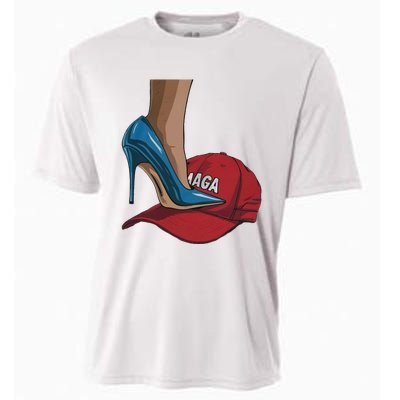 Kamala Harris Heels Stepping On Maga Hat Harris Walz 2024 Cooling Performance Crew T-Shirt