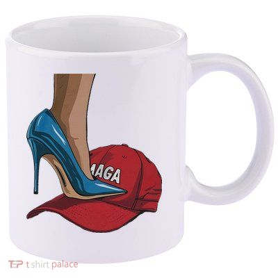 Kamala Harris Heels Stepping On Maga Hat Harris Walz 2024 11oz C Handle Ceramic Mug