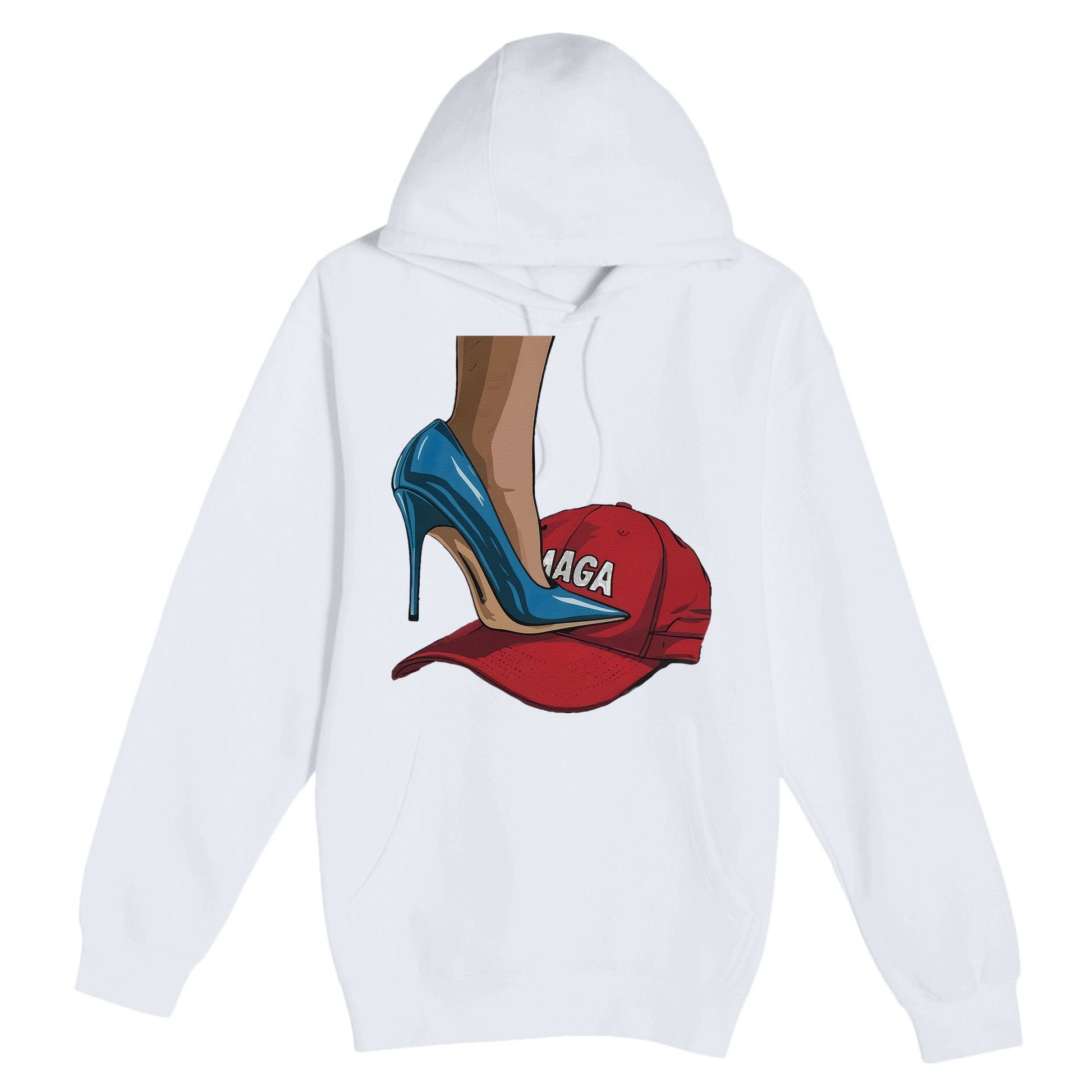 Kamala Harris Heels Stepping On Maga Hat Harris Walz 2024 Premium Pullover Hoodie