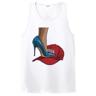 Kamala Harris Heels Stepping On Maga Hat Harris Walz 2024 PosiCharge Competitor Tank