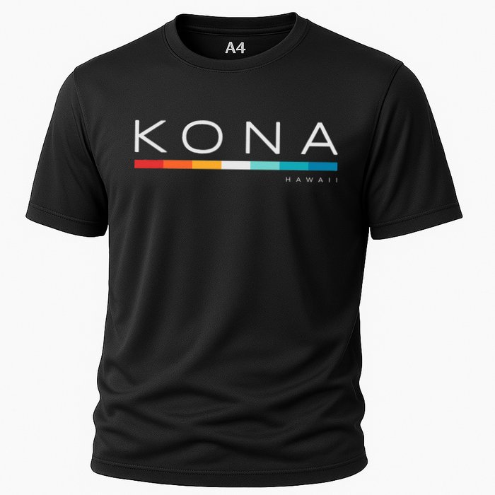 Kona Hawaii HI Retro Design Cooling Performance Crew T-Shirt