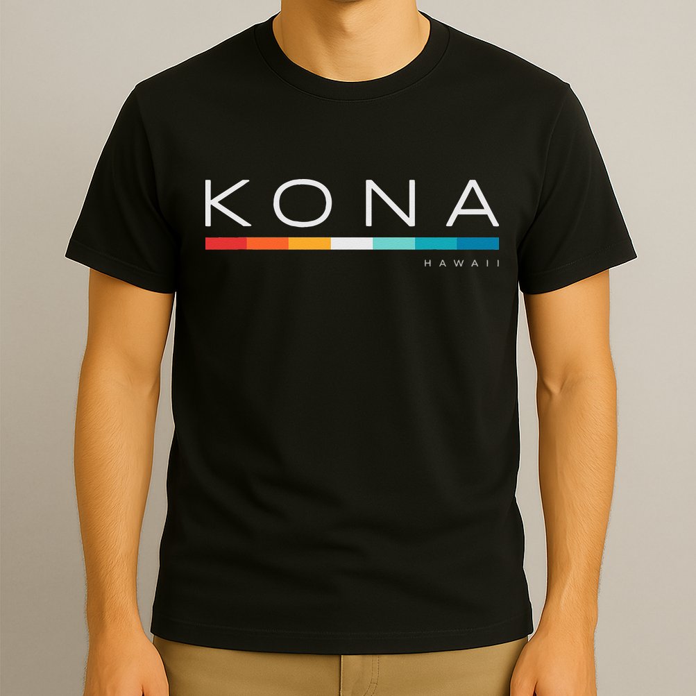 Kona Hawaii HI Retro Design T-Shirt