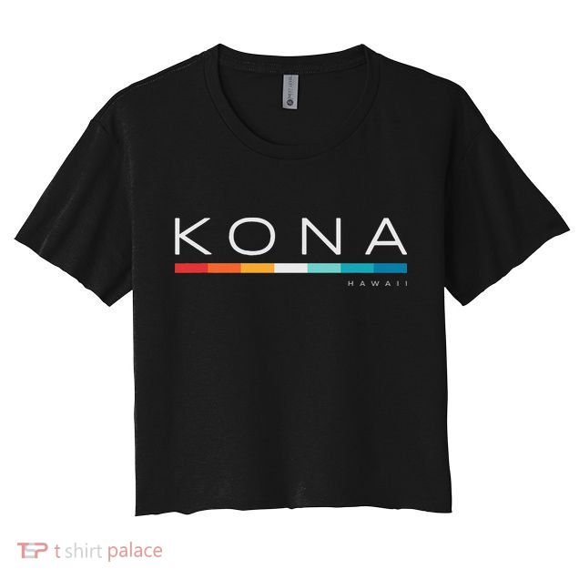 Kona Hawaii HI Retro Design Crop Top