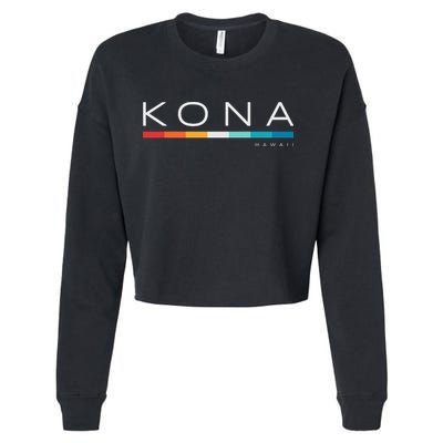 Kona Hawaii HI Retro Design Cropped Pullover Crew