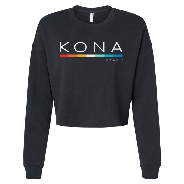 Kona Hawaii HI Retro Design Cropped Pullover Crew