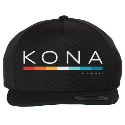 Kona Hawaii HI Retro Design Wool Snapback Cap