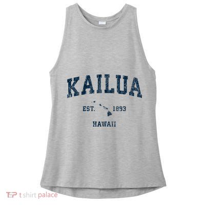 Kailua Hawaii Hi Vintage Sports Design Ladies PosiCharge Tri-Blend Wicking Tank