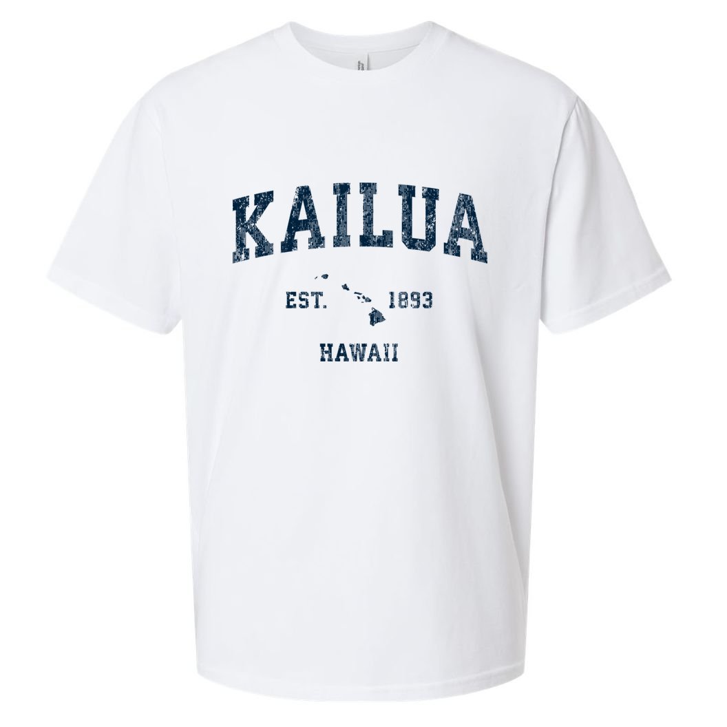 Kailua Hawaii Hi Vintage Sports Design Sueded Cloud Jersey T-Shirt