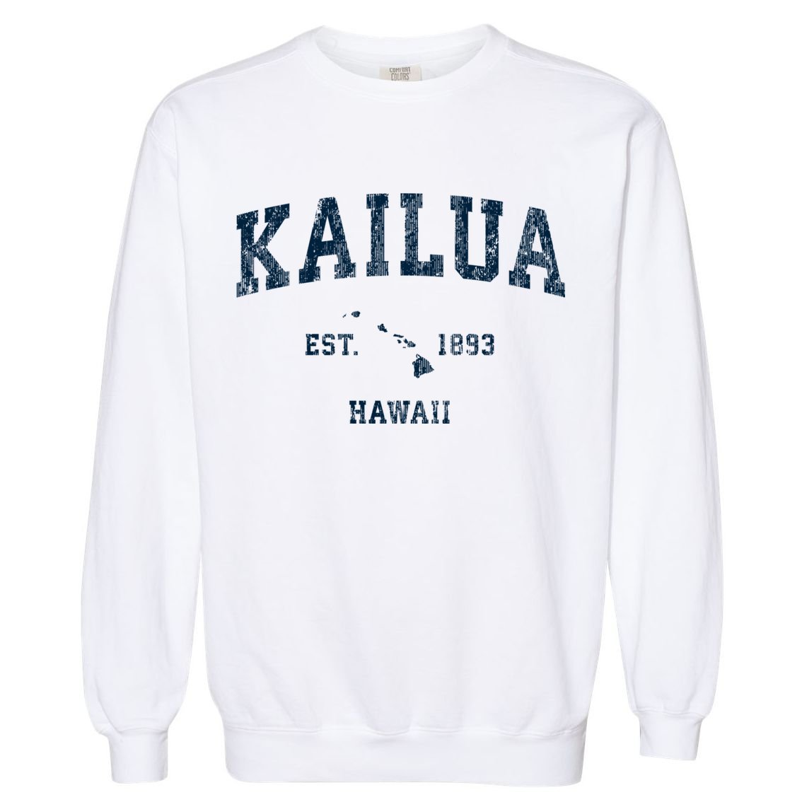 Kailua Hawaii Hi Vintage Sports Design Garment-Dyed Sweatshirt