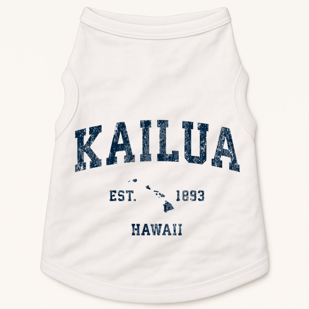Kailua Hawaii Hi Vintage Sports Design Doggie Tank