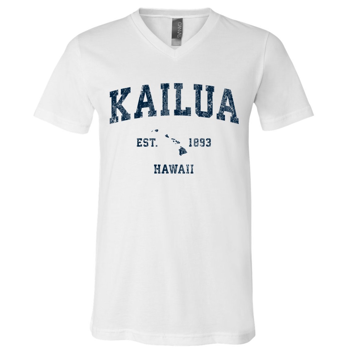 Kailua Hawaii Hi Vintage Sports Design V-Neck T-Shirt