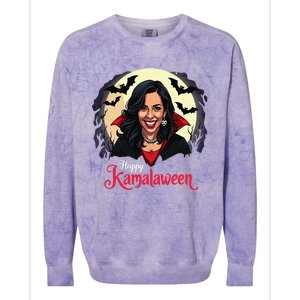 Kamala Harris Happy Kamalaween Pumpkin Ghost Vote Colorblast Crewneck Sweatshirt