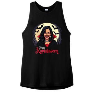 Kamala Harris Happy Kamalaween Pumpkin Ghost Vote Ladies PosiCharge Tri-Blend Wicking Tank