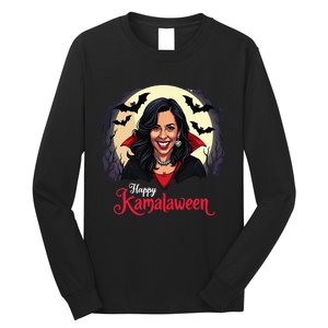 Kamala Harris Happy Kamalaween Pumpkin Ghost Vote Long Sleeve Shirt