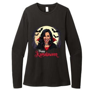 Kamala Harris Happy Kamalaween Pumpkin Ghost Vote Womens CVC Long Sleeve Shirt