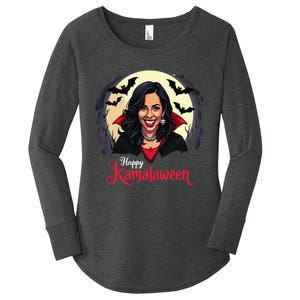 Kamala Harris Happy Kamalaween Pumpkin Ghost Vote Women's Perfect Tri Tunic Long Sleeve Shirt