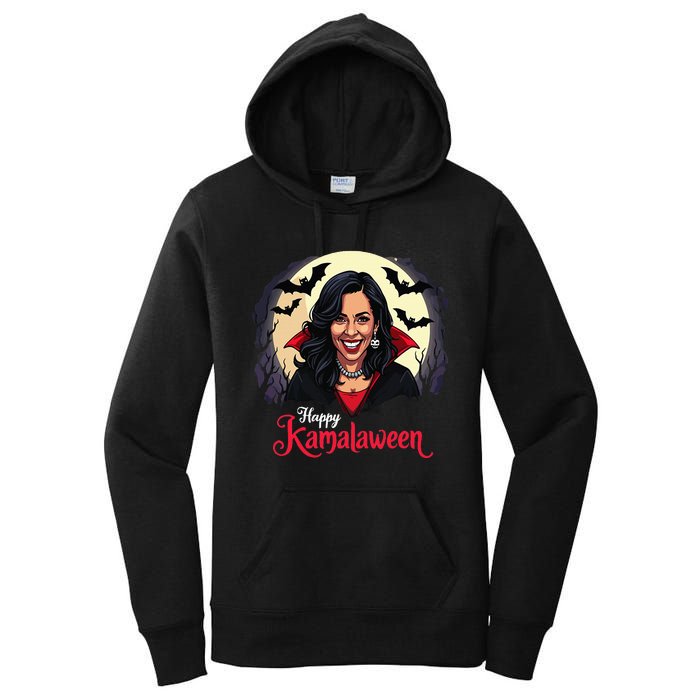 Kamala Harris Happy Kamalaween Pumpkin Ghost Vote Women's Pullover Hoodie