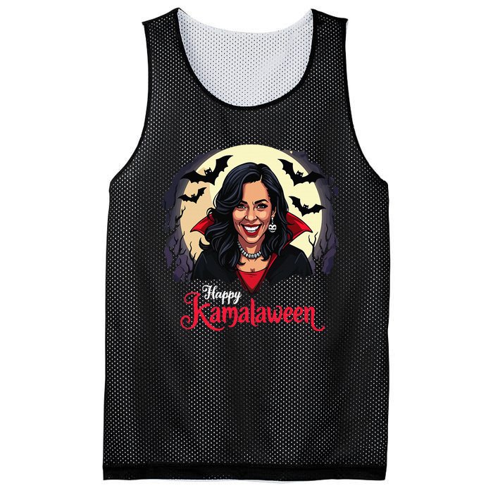 Kamala Harris Happy Kamalaween Pumpkin Ghost Vote Mesh Reversible Basketball Jersey Tank