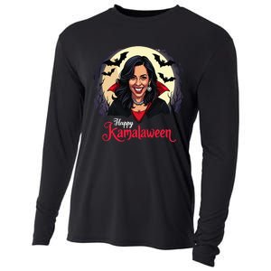 Kamala Harris Happy Kamalaween Pumpkin Ghost Vote Cooling Performance Long Sleeve Crew