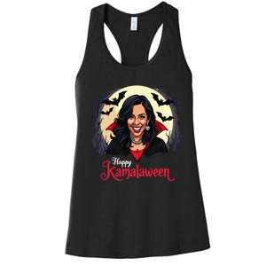 Kamala Harris Happy Kamalaween Pumpkin Ghost Vote Women's Racerback Tank