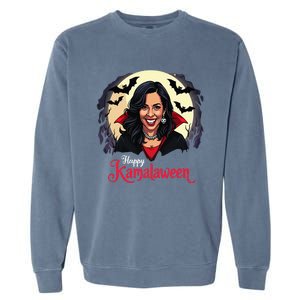 Kamala Harris Happy Kamalaween Pumpkin Ghost Vote Garment-Dyed Sweatshirt