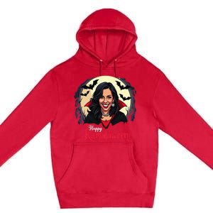 Kamala Harris Happy Kamalaween Pumpkin Ghost Vote Premium Pullover Hoodie