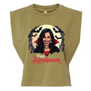 Kamala Harris Happy Kamalaween Pumpkin Ghost Vote Garment-Dyed Women's Muscle Tee