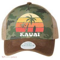 Kauai Hawaii HI Hawaiian Island Palm Tree 70s 80s Retro Surf Legacy Tie Dye Trucker Hat