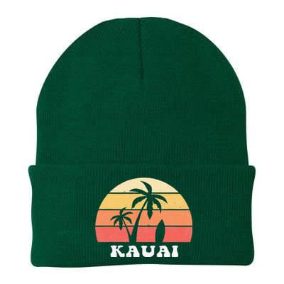 Kauai Hawaii HI Hawaiian Island Palm Tree 70s 80s Retro Surf Knit Cap Winter Beanie