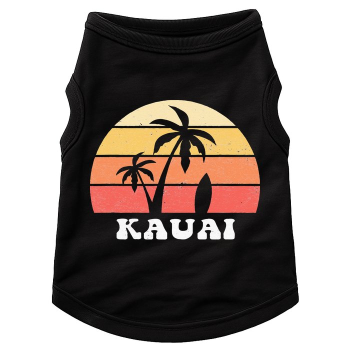 Kauai Hawaii HI Hawaiian Island Palm Tree 70s 80s Retro Surf Doggie Tank